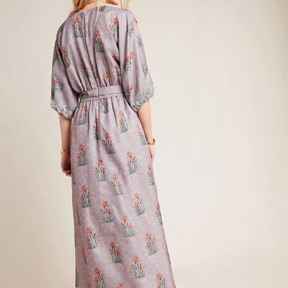 Anthropologie Sachin & Babi Isolde Sequined Maxi Dress Floral size 4 NEW - Picture 3 of 13